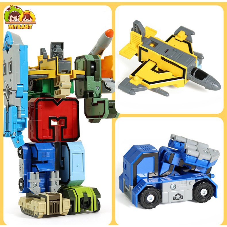 Bộ Đồ Chơi Robot Biến Hình Lắp Ráp Chữ Số Chi Tiết, Giáo Dục Cho Bé Tại Nhà, Mybaby