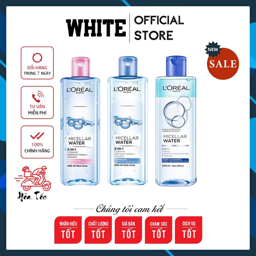 Nước tẩy trang Loreal - L'Oreal Paris 3-in-1 Micellar Water - White Store