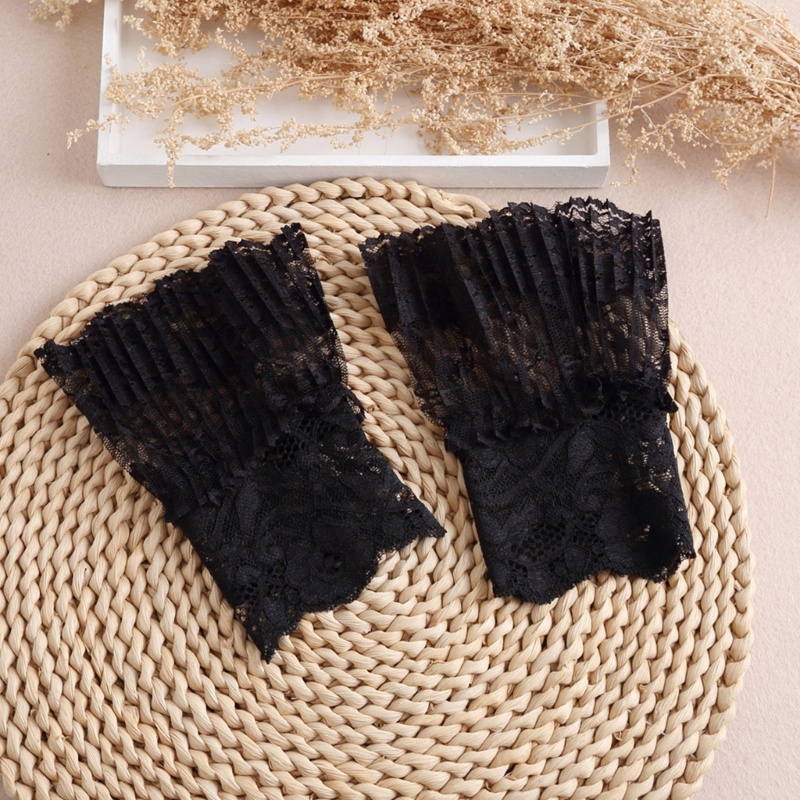 Vòng Tay Giả Xếp Ly Màu Trắng Đen Tháo Rời Được