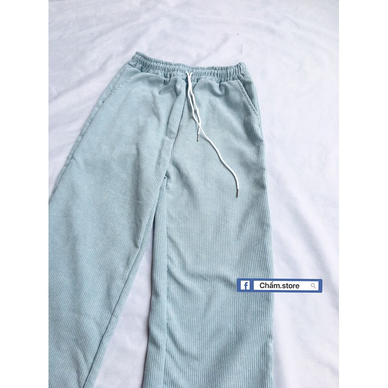 quần bom kaki nhung lót bông unisex