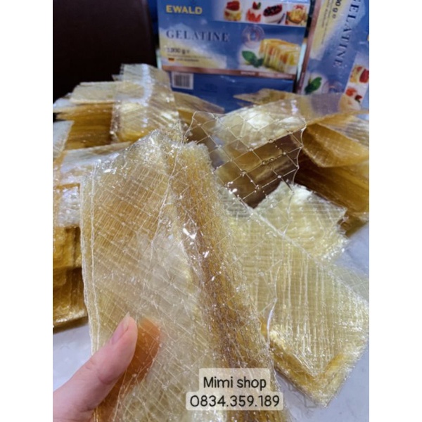 Gelatin lá dùng làm kẹo dẻo,bánh... 3.5g/lá ( set 5-10 lá) hiệu Ewald của Đức