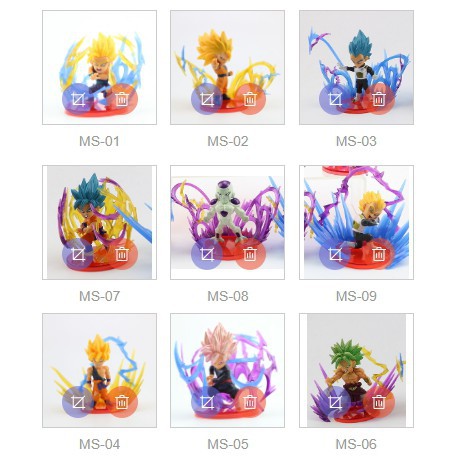 [ĐƯỢC CHỌN MẪU] Mô hình chibi Dragonball Son Goku 7 viên ngọc rồng kèm sóng năng lượng đẹp mắt cao 6-8,5 CM