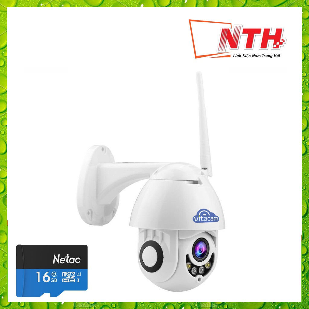 [TẶNG THẺ NHỚ 16G] CAMERA VITACAM DZ1080S PRO xoay 350 độ, đàm thoại 2 chiều, chống lóa ,chống nước chuẩn IP68