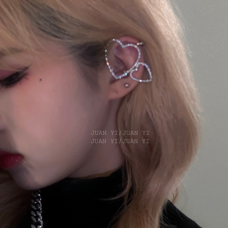 Bông Tai HìNh TráI Tim ĐíNh Đá Đơn GiảN