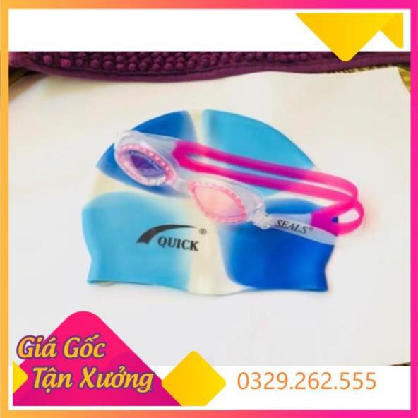 (Siêu Sale)  Combo kính bơi SEALS + mũ bơi Quick cao cấp