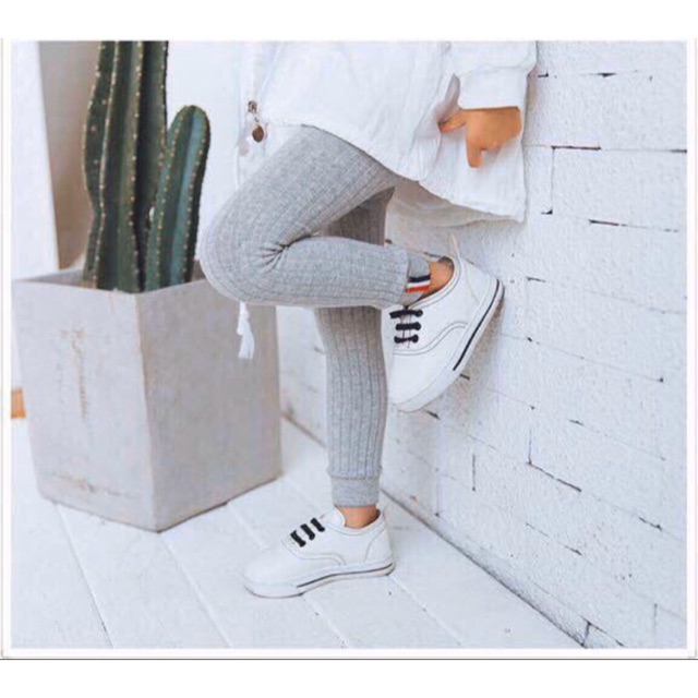 Quần legging len bo gấu