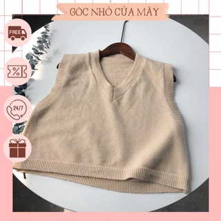 (HÀNG ORDER) Áo gile len trơn cổ tim GNCM