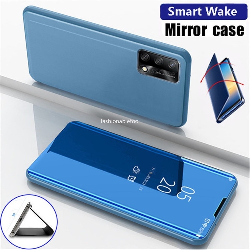 Ốp Điện Thoại Nắp Lật Mặt Gương Thông Minh Cho Oppo A16 A95 A94 A93 A74 A55 A54 A54s A15 A15s A 16 A 95 A 94 A 93 A 74 A 55 A 54 A 15 4G 5G ​Ốp Điện Thoại Da Chống Sốc Tích Hợp Giá Đỡ Tiện Dụng