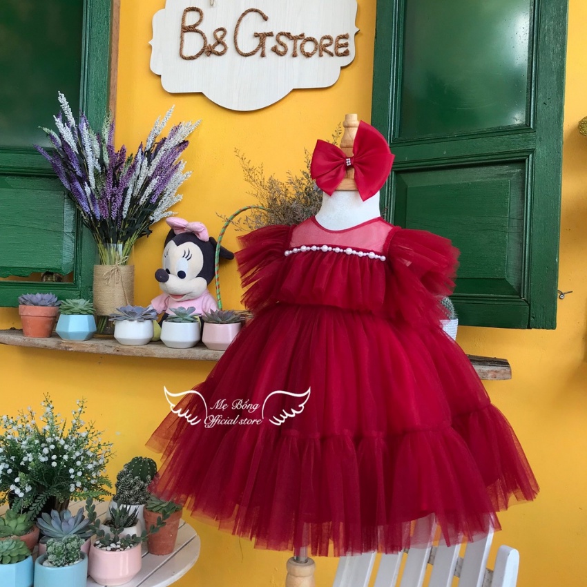 Đầm công chúa viền cườm cho bé gái-Thời trang cho bé-váy công chúa cho bé gái, Váy TRẺ EM-Đầm BÉ GÁI-Mẹ BốngPrincess dre