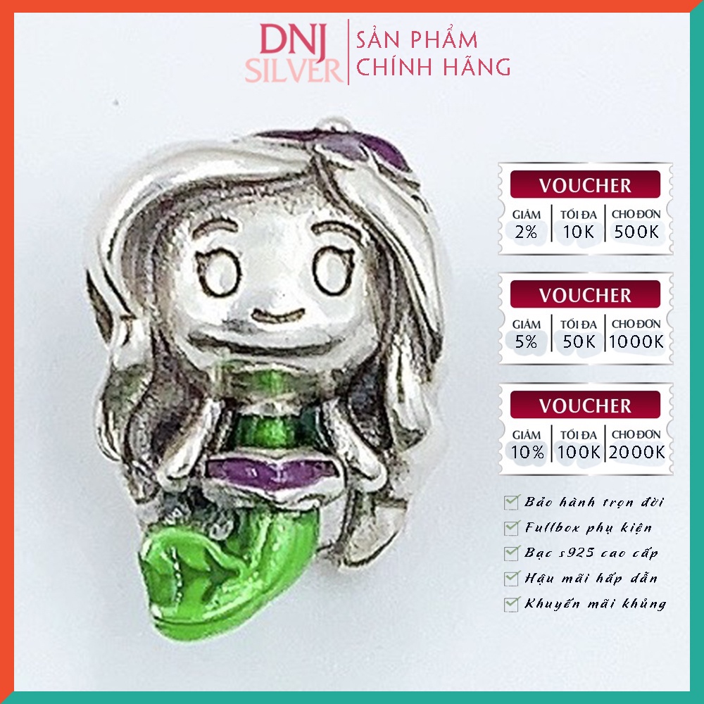 [Hàng cao cấp] Vòng tay bạc 925 cao cấp dành cho nữ - Vòng tay charm bạc Các nàng công chúa cổ tích - DNB011