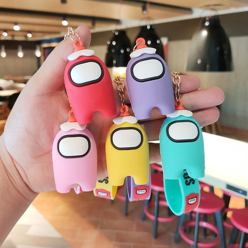 Móc khóa QIHE JEWELRY bằng PVC kiểu nhân vật game dễ thương độc đáo