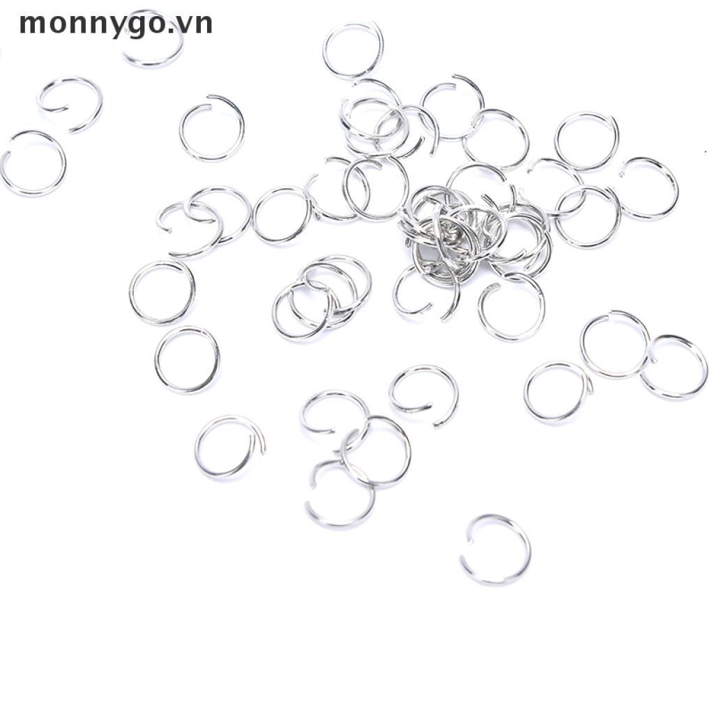 Bộ 150 vòng móc khóa có dây xích và khoen tròn hở và mắt vít hỗ trợ làm móc khóa thủ công DIY