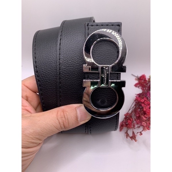 Thắt lưng nam- Dây nịt da mặt chữ a bạc - đẳng cấp và sang trọng new 2022