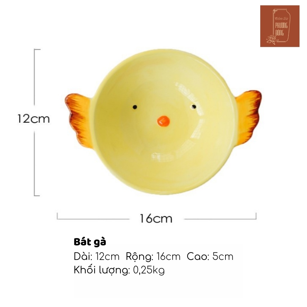 Bát sứ ăn dặm kiểu Nhật hình thú Phương Đông PD045 xinh xắn dễ thương an toàn cho bé