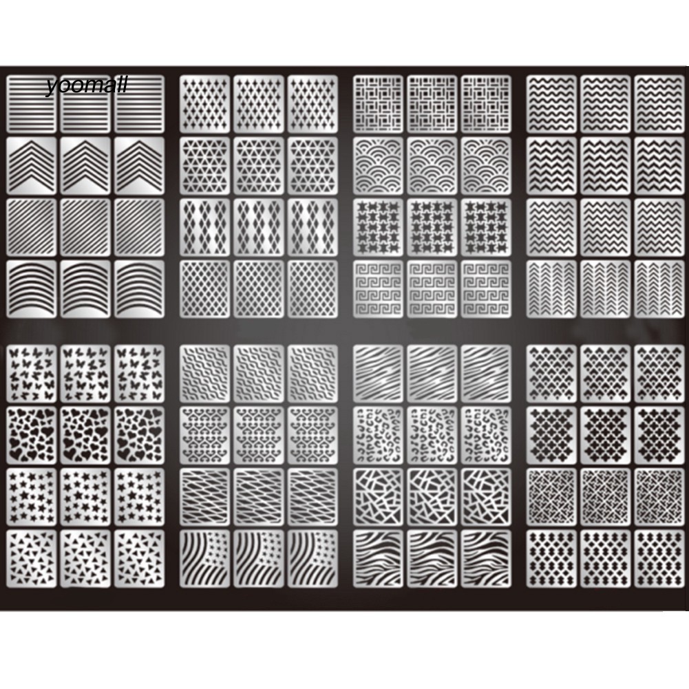 Bộ 3 tấm dán móng trang trí hiệu ứng 3D độc đáo