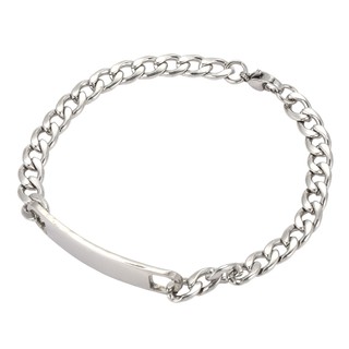 Men's Stainless Steel Simple Link Bracelet Silver