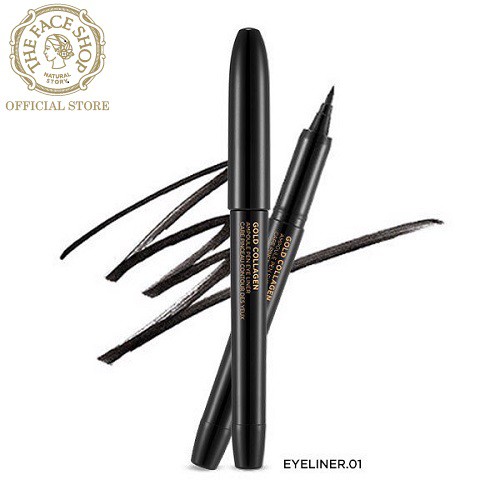 (HSD-01/03/23) Viền Mắt TheFaceShop Gold Collagen Marker Eyeliner.01 1g