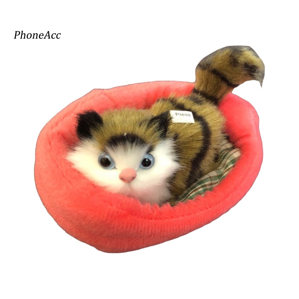 Đồ Chơi Mèo Nằm Ngủ Nhồi Bông Có Âm Thanh Dễ Thương Trang Trí Nhà Cửa / Xe Hơi