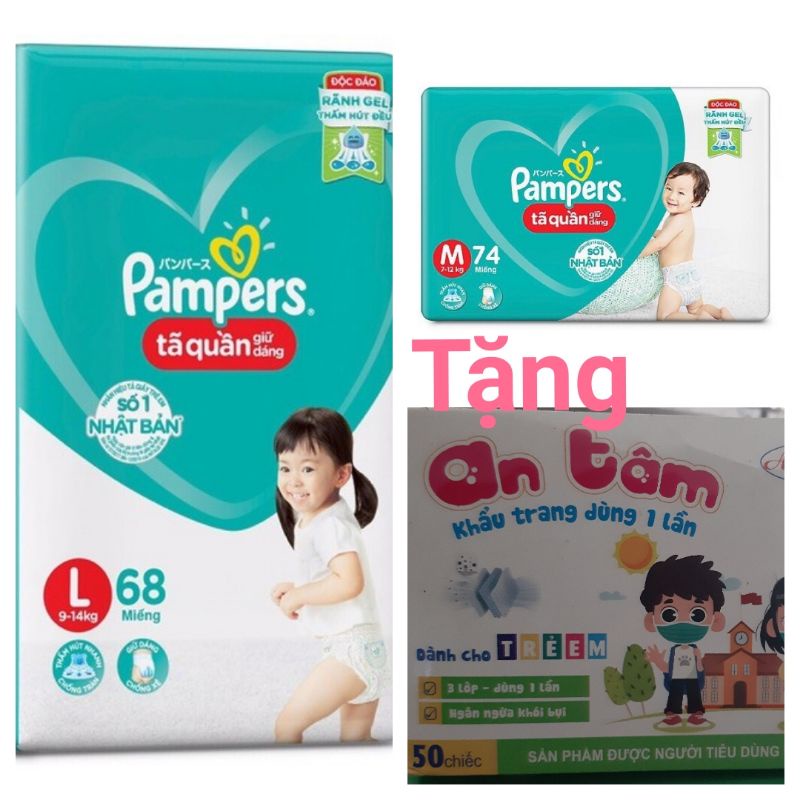 Bỉm quần Pampers giữ dáng M74/L68/XL62/XXL56