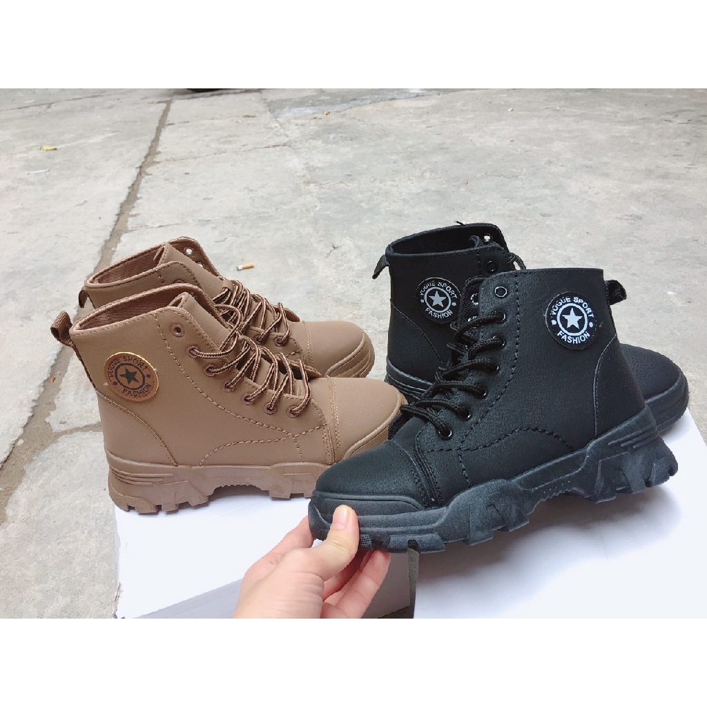 Giày Boot Thể Thao Cao Cổ Chât Da Mịn Đế Răng Cưa phối Logo Sườn Cực Chất H1(Fullbox) | BigBuy360 - bigbuy360.vn