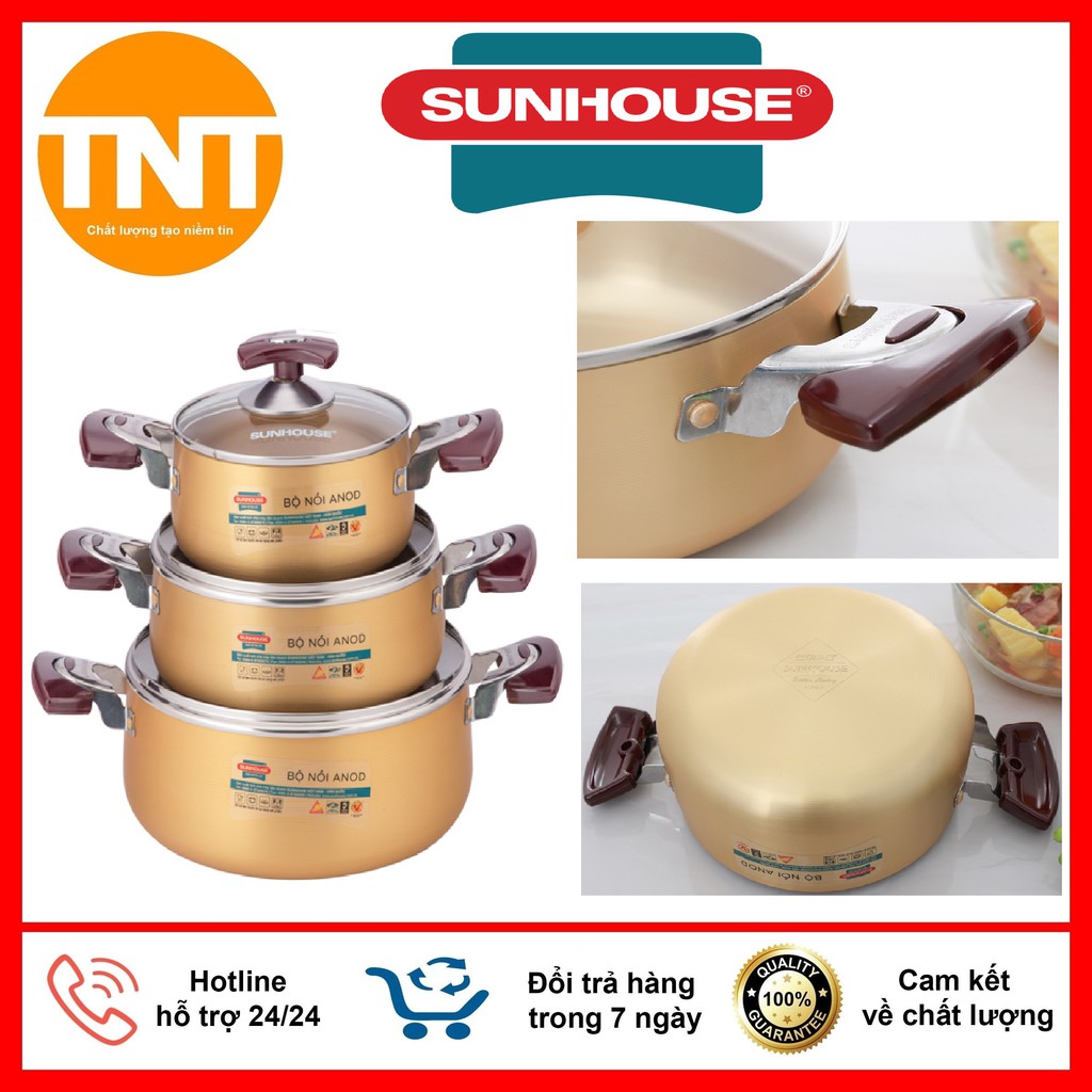 Bộ Nồi Cao Cấp Sunhouse SH 6634 Màu Vàng Đồng