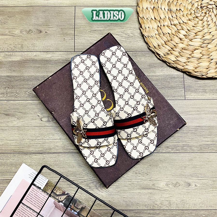 Dép nữ quai ngang LADISO xinh xắn đính hình bướm  dễ thương thiết kế sang chảnh TT404