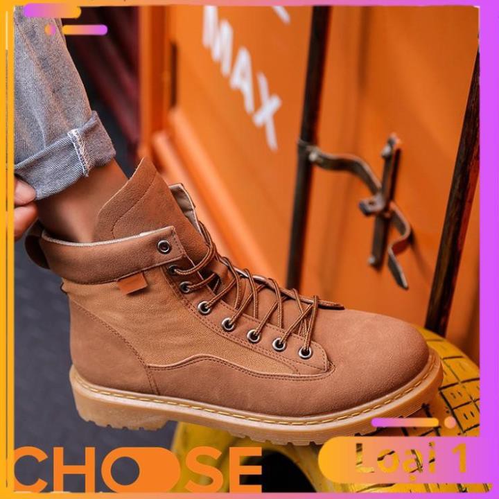 [Bản Mới Nhất] Giày Nam Boot Nam Cổ Cao Choose Màu Trơn Bụi Bặm G2616