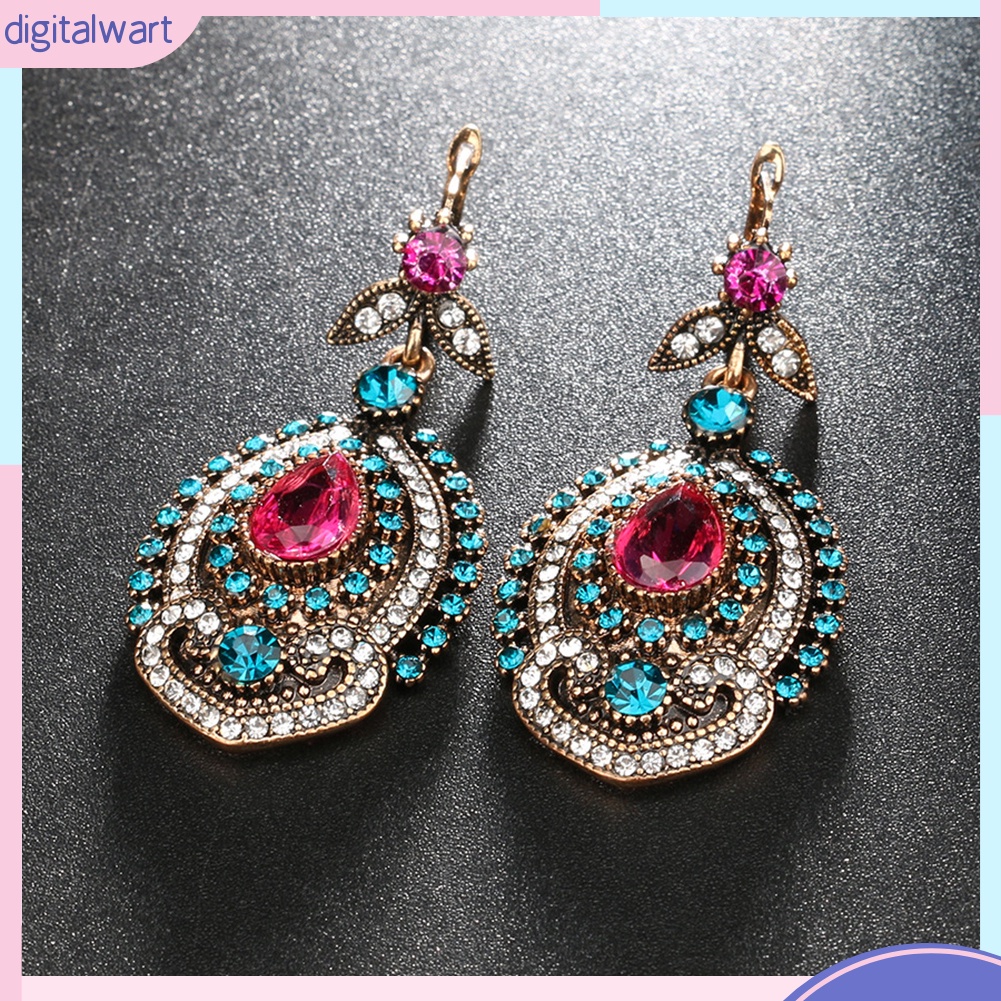 Set Dây Chuyền Và Đôi Khuyên Tai Đính Đá Phong Cách Bohemian Thanh Lịch Dành Cho Nữ