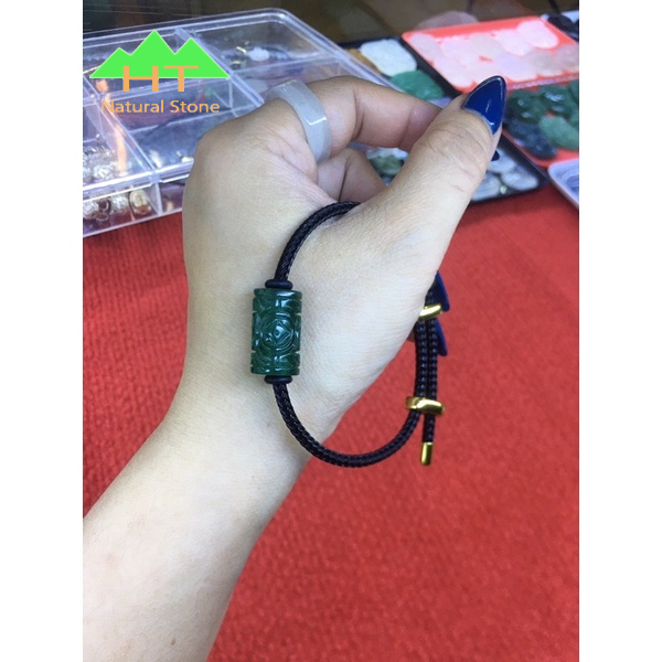 Vòng dây cáp Lu Thống đá TA dâu xanh hút tài lộc