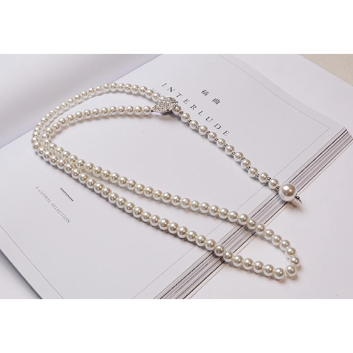 Dây Chuyền Dáng Dài Đính Ngọc Trai Phong Cách Thời Trang 2017