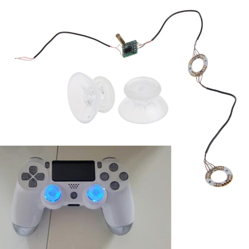 Cần Điều Khiển Joystick Trong Suốt Có Đèn LED 2 Nút Điều Khiển Cho Dual Shock 4