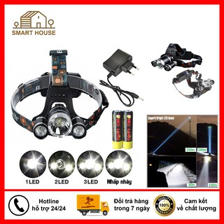 Đèn pin đeo đầu 3 bóng siêu sáng T6
