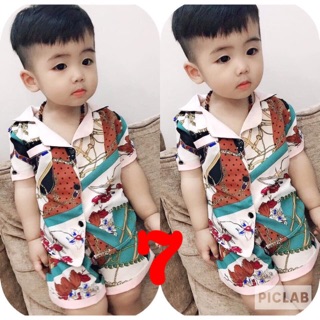 Bộ lanh lụa cát 3D bé trai 7-18kg