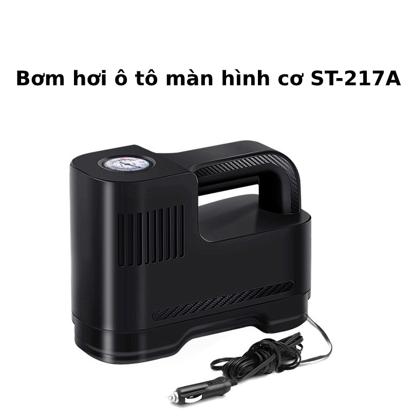 Bơm Hơi Điện Ô Tô ST-217A 🚗 CÓ ĐỒNG HỒ ĐO SỐ CÂN HƠI VÀ TỰ NGẮT🚗Trọng Lượng Nhỏ Gọn & Dễ Sử Dụng