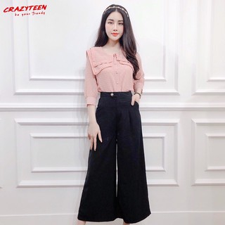 Aó Sơ Mi Voan Chấm Tiểu Thư Thiết Kế CRAZYTEEN (AC0189)