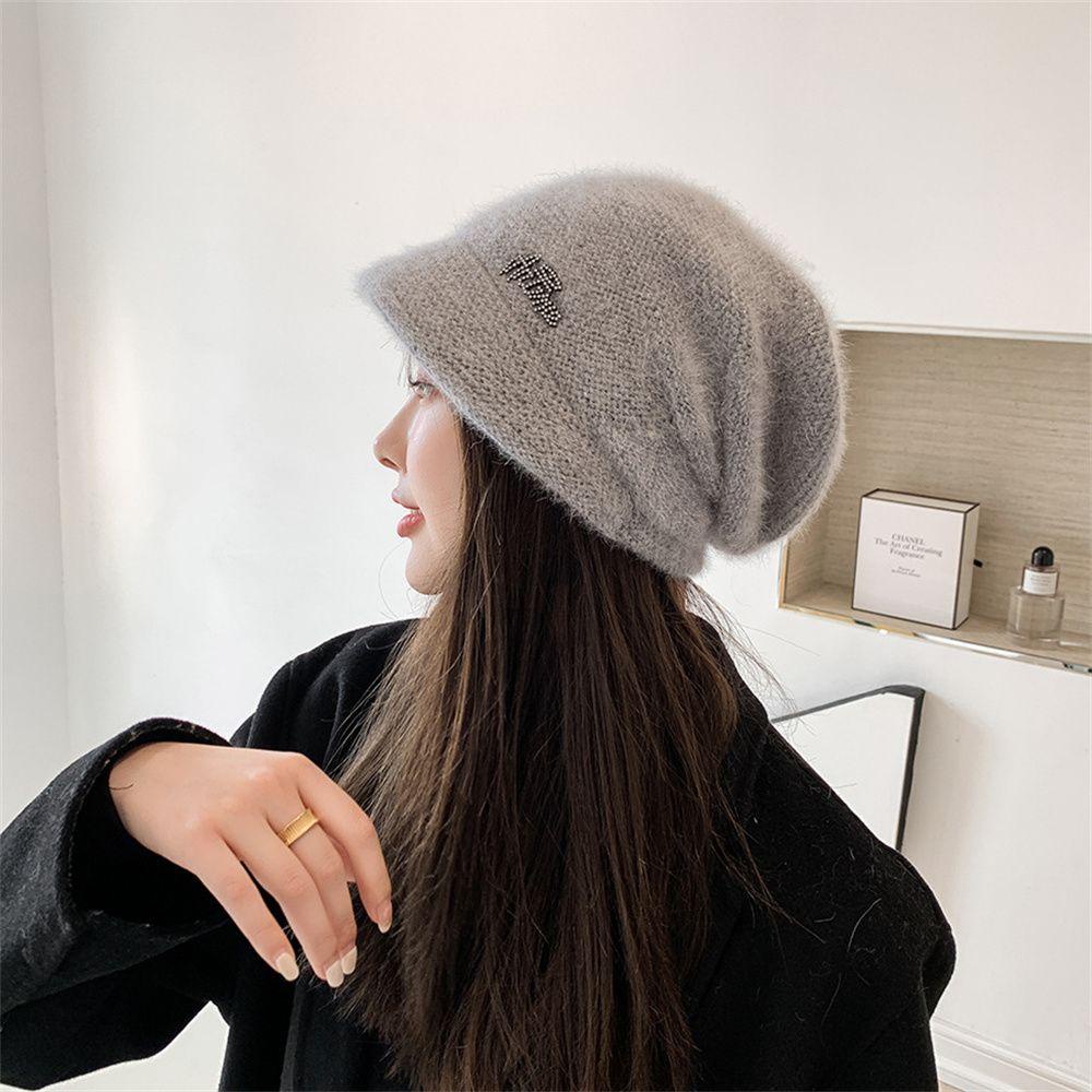 Mũ Beanie Lông Thỏ Dày 1 Món Giữ Ấm Mùa Thu Đông