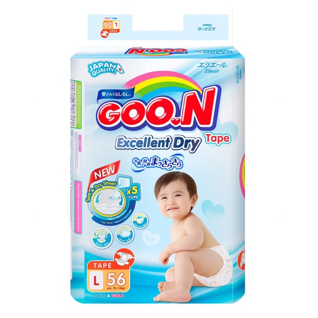 Bỉm quần Goon Slim cộng thêm 5 miếng nhỏ M60, L 48, XL 42, XXL 34, M66,L56,