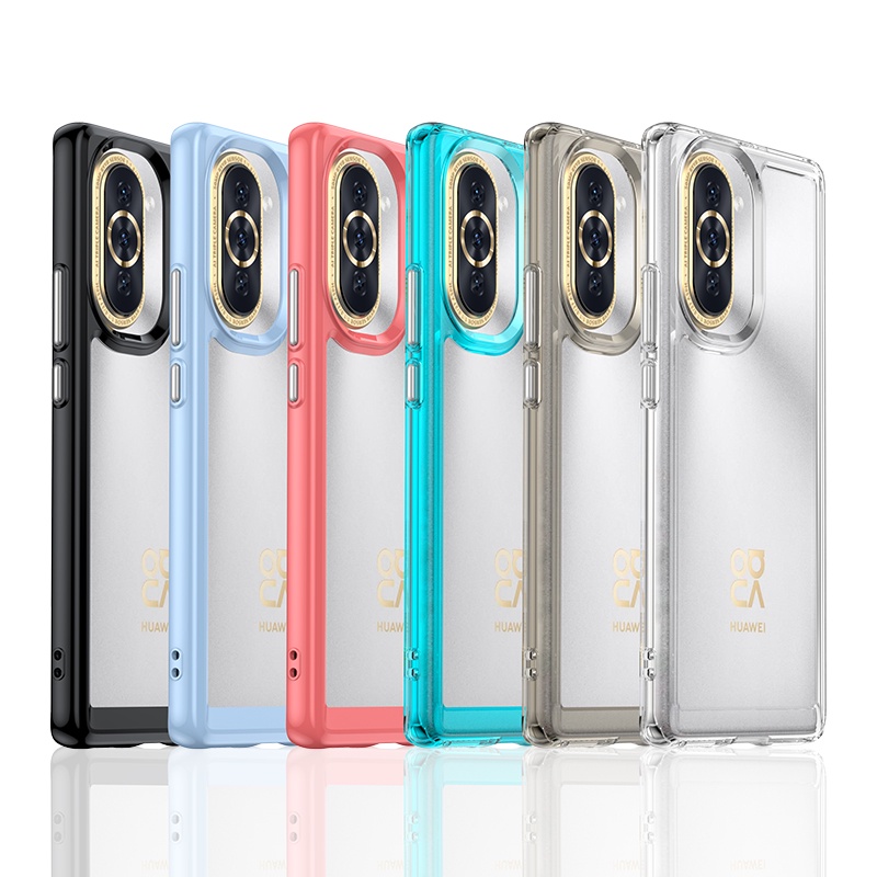 Ốp Điện Thoại PC Trong Suốt + Khung Silicon Cho Huawei nova 10 9 nova10 nova9 Pro Sofe Border Chống 