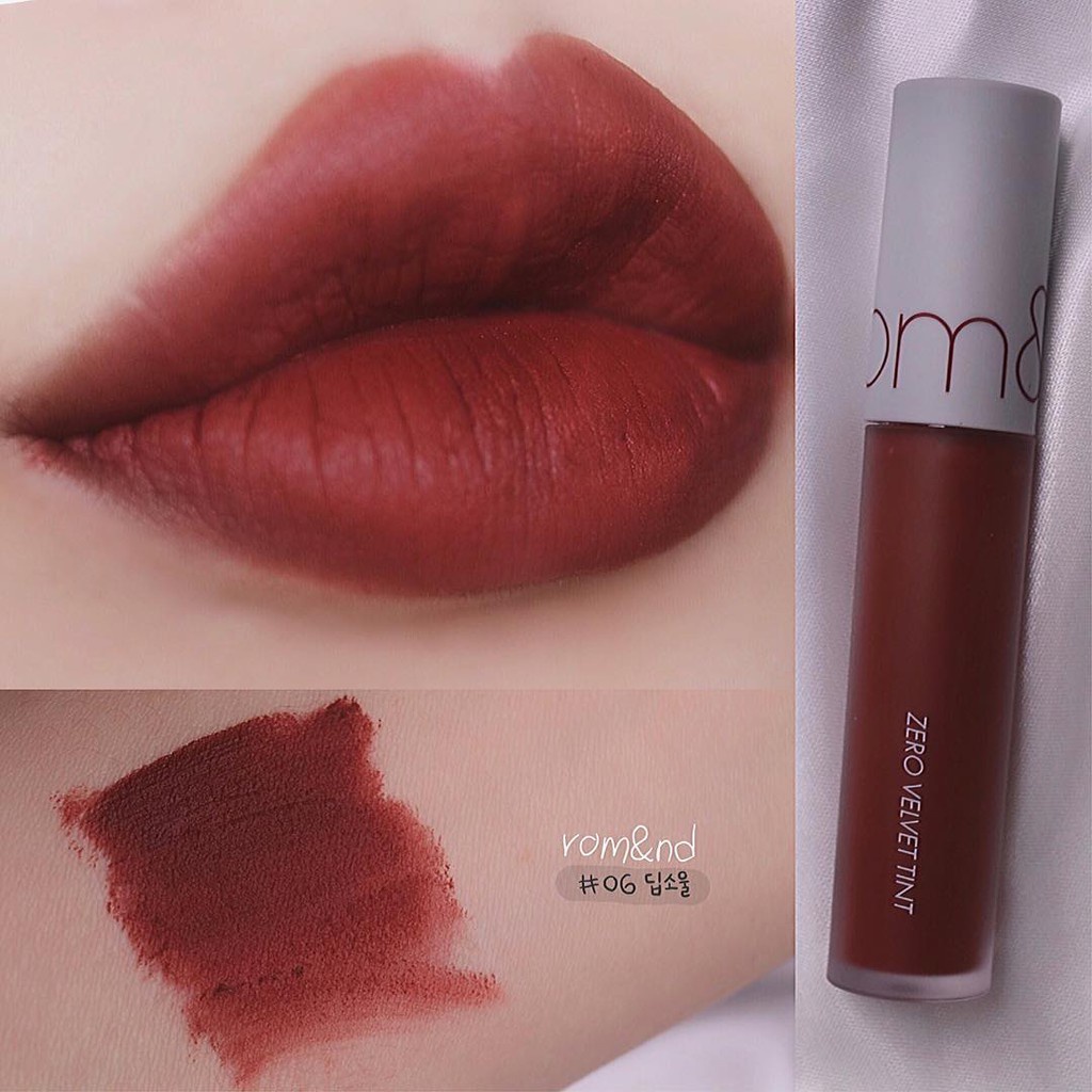 (CAM KẾT AUTH, TEM HIDDEN TAG) Son Romand Zero Velvet Lip Tint #06 Deep Soul Đỏ nâu