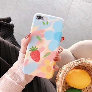 Ốp Lưng Ip⚡ Ốp Ip Hoa Và Dâu Vintage ⚡ iP 6/6s/6plus/7/8/7plus/8plus/x/xs/xs max/11/11promax
