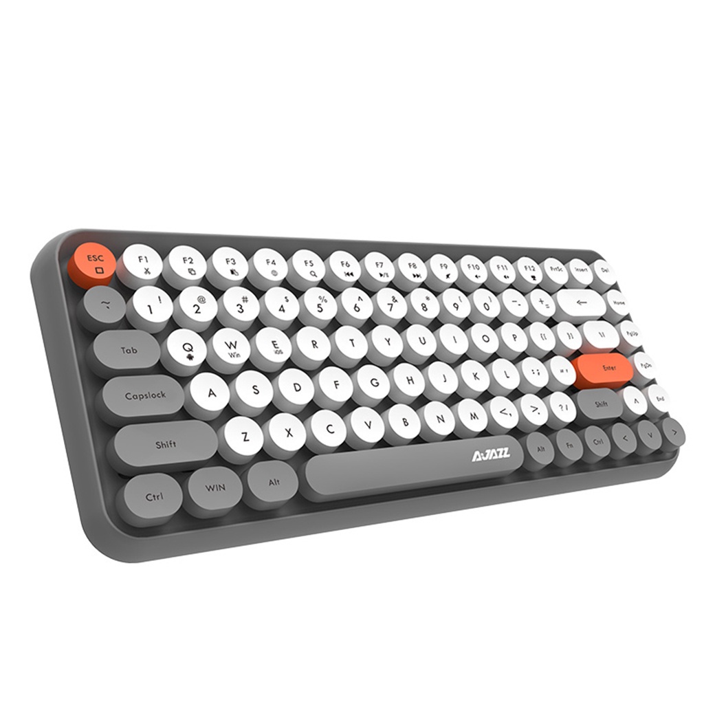 Bàn phím Bluetooth không dây 308i 84 phím kiểu retro dễ thương cho điện thoại/máy tính bảng