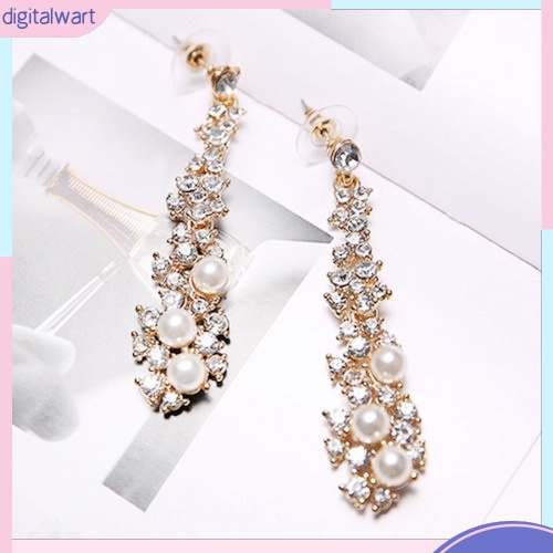 Khuyên Tai Dài Đính Đá Và Ngọc Trai Thời Trang Thanh Lịch Dành Cho Nữ