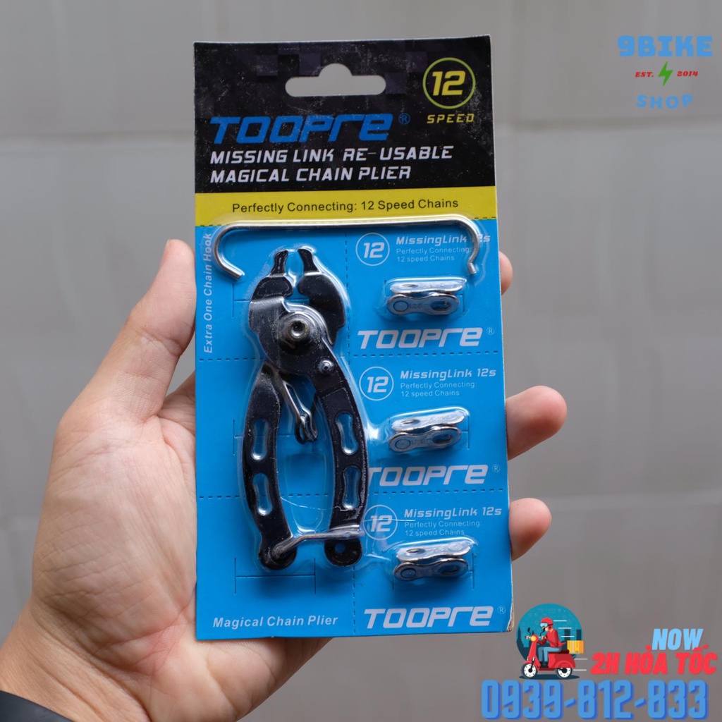 Bộ nối sên nhanh masterlink kèm kềm bấm và giữ sên Toopre cho 9,10,12 tốc độ