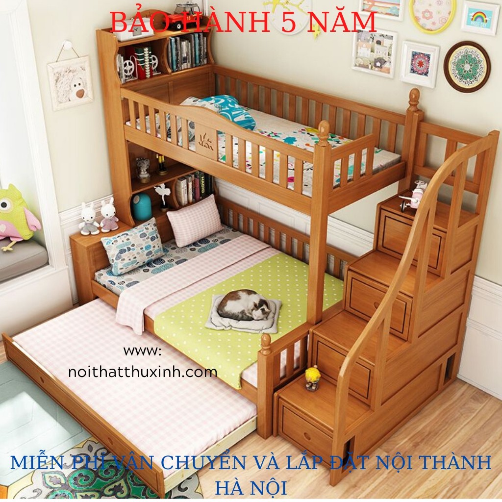 Giường ba tầng cho người lớn và trẻ em giường hai tầng đẹp