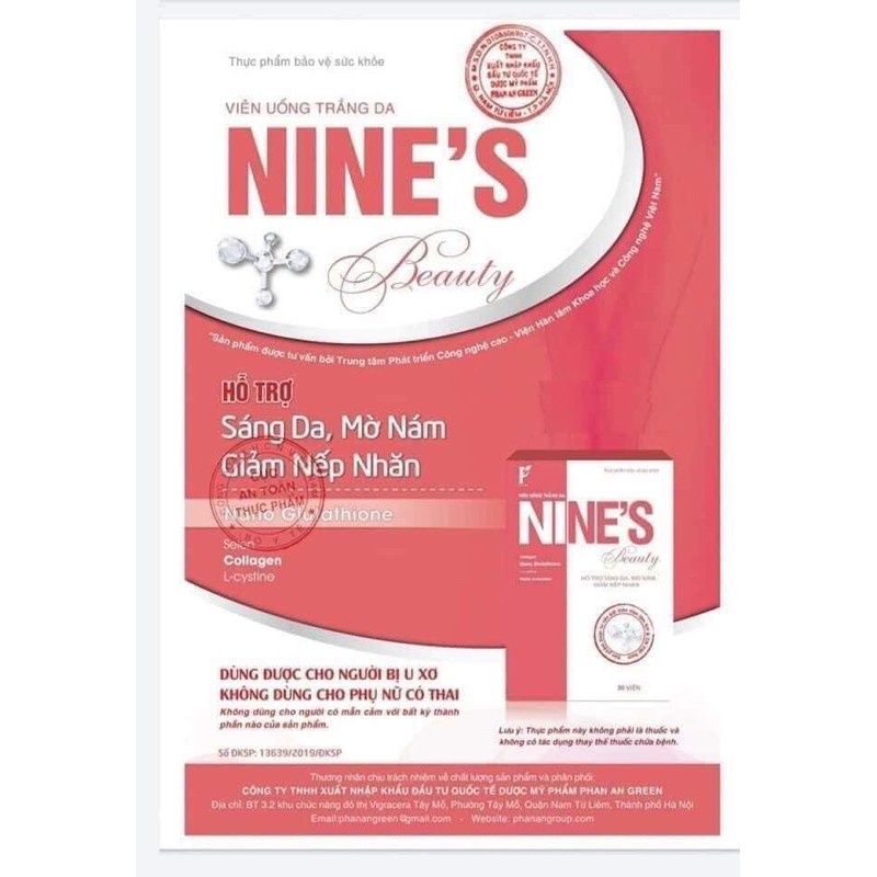 viên uống trắng da Nines beauty - đẹp da mờ nám xoá nhăn | BigBuy360 - bigbuy360.vn
