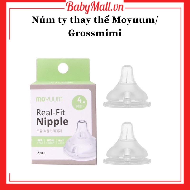 Núm ty thay bình sữa Moyuum/Gross mimi/Mother-K