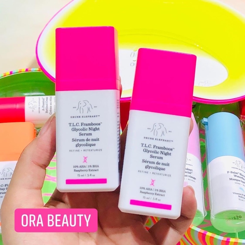 Tinh chất tẩy da chết Drunk Elephant T.L.C. Framboos™ Glycolic Night Serum