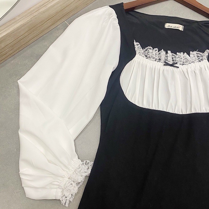 Đầm xinh BUNNY DRESS thiết kế mix với ren phần tay và ngực sexy quyến rũ chất vải dày dặn ôm body | BigBuy360 - bigbuy360.vn