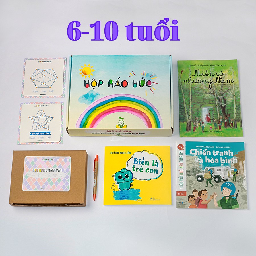 Hộp Háo Hức Tuổi Thơ, 6-10 tuổi, Combo 3 cuốn sách, Set trò chơi MẮT NỔ MẮT XỊT, T720