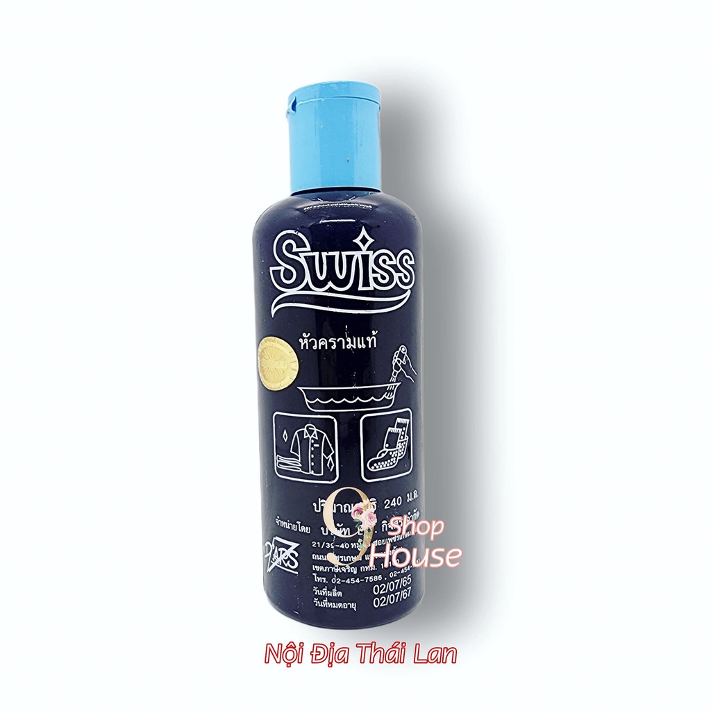 Date 7/2023 01 Chai Nước Xả Tẩy Trắng Quần Áo SWISS Thái Lan 240ml